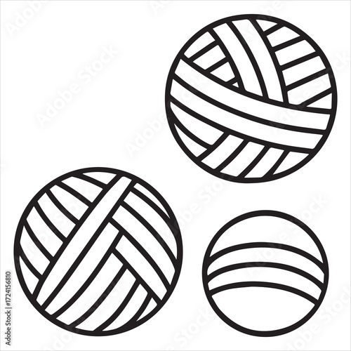 Yarn icons set 