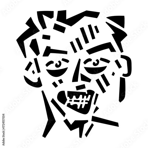 Zombie Face Abstract Illustration