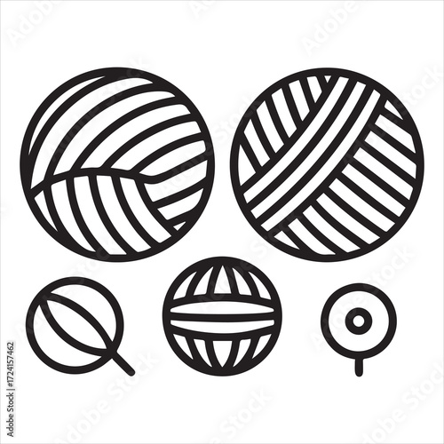 Yarn icons set 