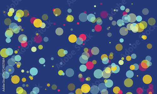 Abstract Colorful Circles on Dark Blue Background A Vibrant Celebration of Shapes and Hues for Creative Projects and Modern Design Applications
