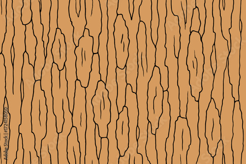 A stylized wood texture pattern with vertical lines and organic shapes, creating a visually dynamic, earthy design in warm orange tones.