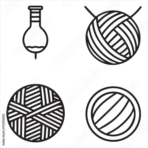 Yarn icons set 
