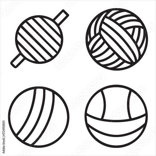 Yarn icons set 