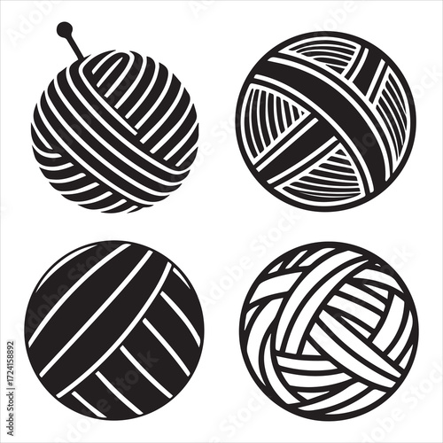 Yarn icons set 