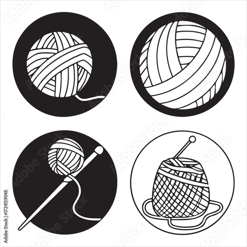 Yarn icons set 
