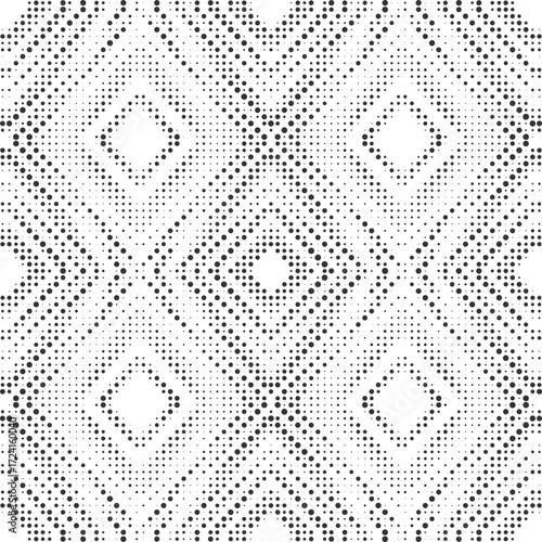 Abstract black dotted diamond seamless pattern background for digital art posters branding wallpapers and textile fabric use
