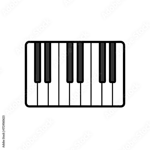 Illustration of piano keys art on transparent background
