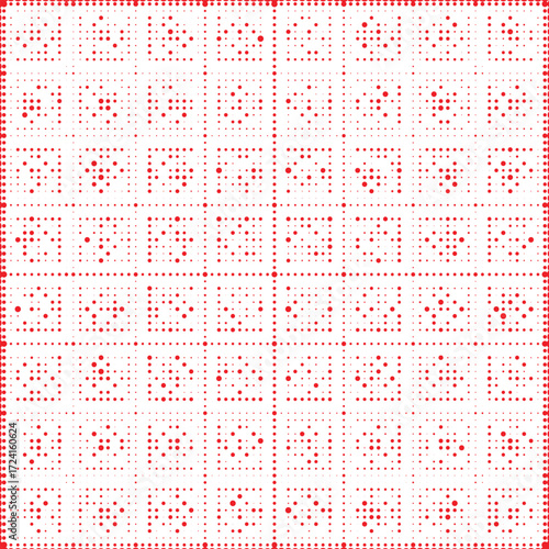 Red dotted grid seamless pattern background for textiles wallpapers poster design branding wrapping paper and digital templates use