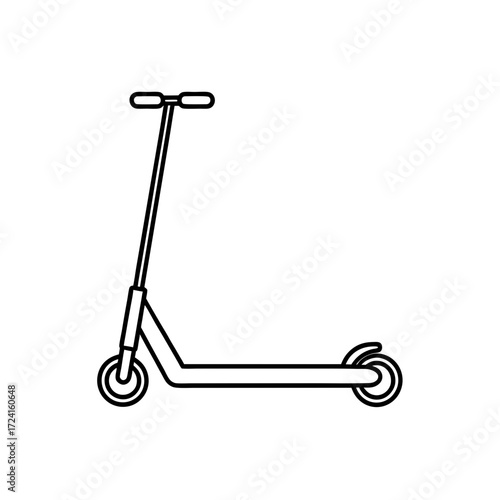 Simple outline of a scooter on transparent background