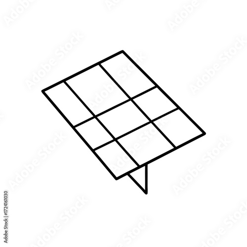 Isometric solar panel outline on transparent background