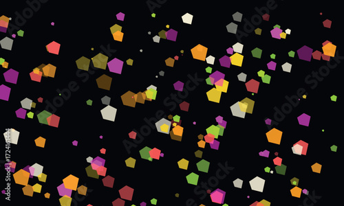 Abstract Geometric Background with Colorful Pentagons on a Dark Backdrop Design for Modern Presentations and Creative Projects Illustration for Art and Design