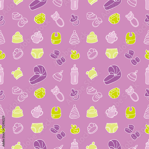 Colorful seamless pattern for children's clothing and accessories.