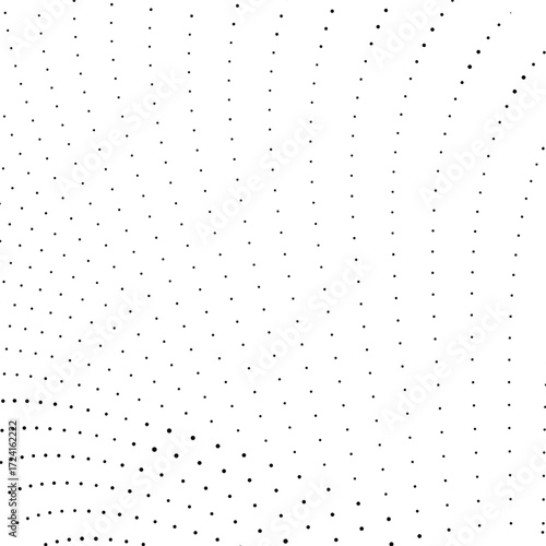 Abstract wavy black dotted flow background for posters modern wallpapers branding packaging digital design and textile use