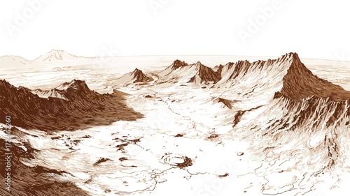 Detailed Mars Surface Vector Illustration for Graphic Design Projects