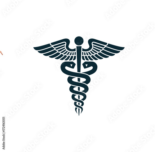 caduceus medical symbol on white background acme symbol