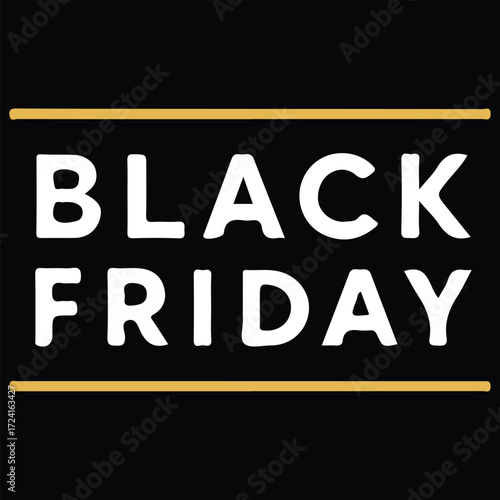 Black Friday Text on Black Background Illustration