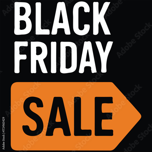Black Friday Sale with Yellow Rectangle Illustration