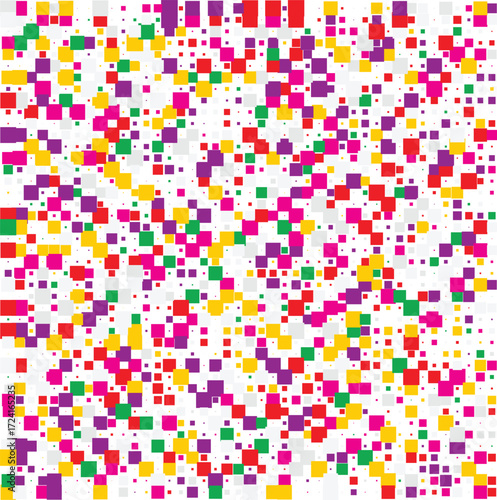 Playful colorful pixel confetti seamless pattern background for posters festive wrapping paper wallpapers textile and digital use