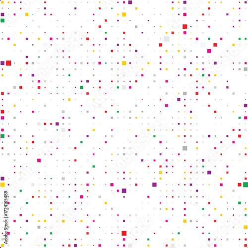 Vibrant colorful pixel scatter seamless background for posters wallpapers packaging textile fashion design and digital templates use