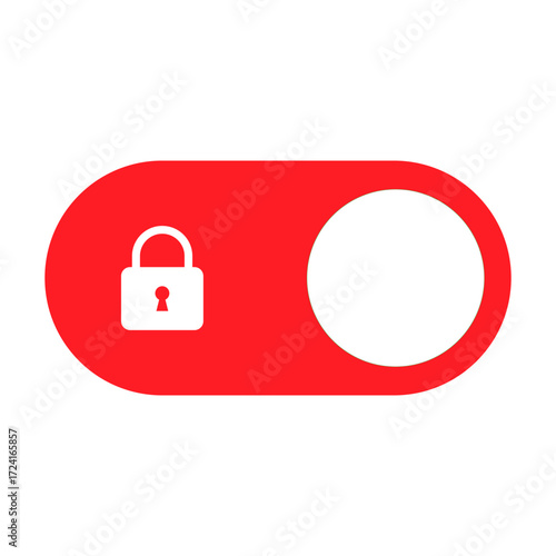 On Off toggle switch buttons. lock icon security symbol - locked, unlock icon button