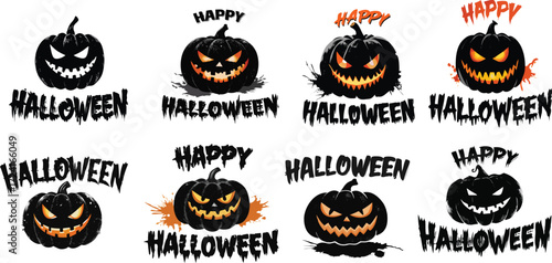 Collection of Happy Halloween Icons
