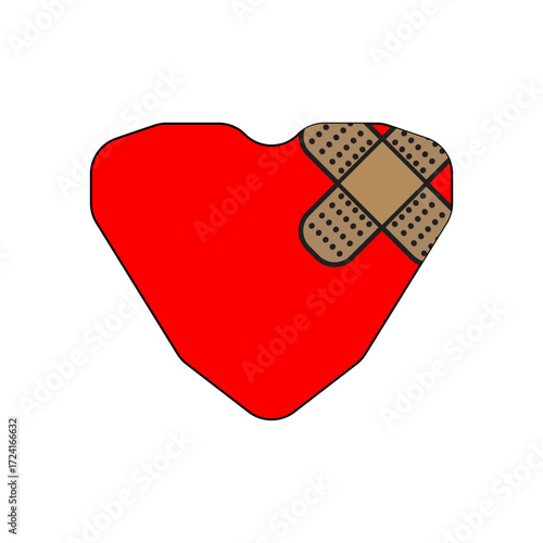 heart with plaster