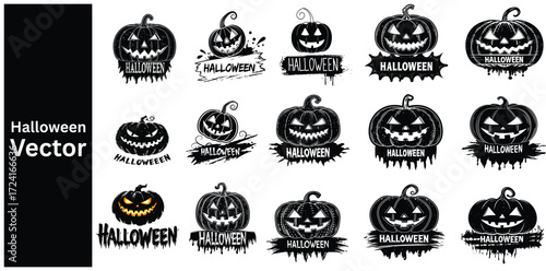 Collection of Happy Halloween Icons
