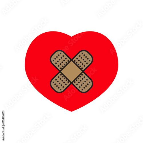 heart with plaster icon