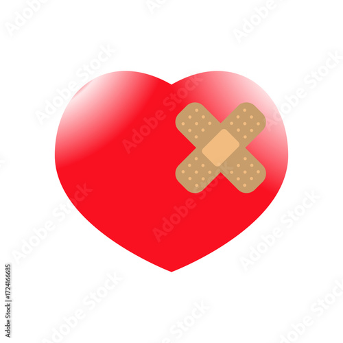 heart with plaster icon