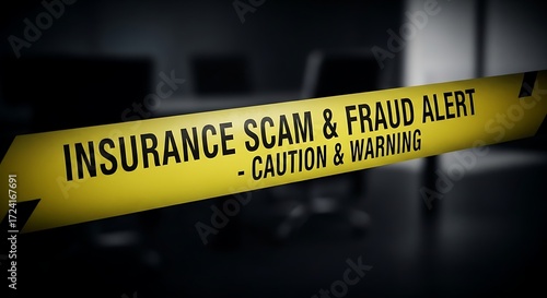 Vibrant tape highlighting the serious issue of insurance scams and fraud