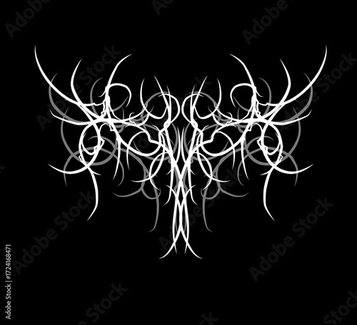 Neo tribal vector design with sharp symmetrical lines