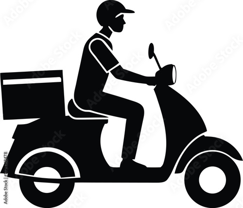 delivery person food transport icon vector, urban delivery symbol illustration
