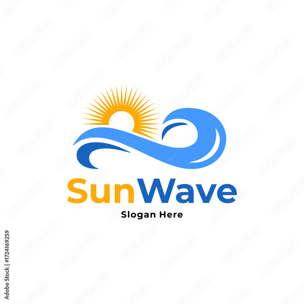 Obraz premium sun and wave logo with bright design