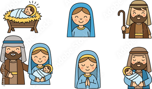 Charming nativity scene characters for christmas decorations
