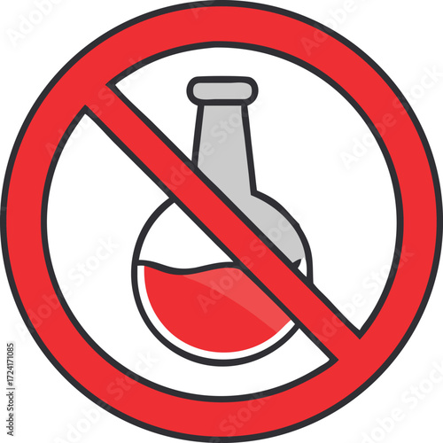 chemical additives graphic icon. Without chemicals sign vector