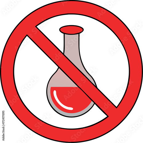 chemical additives graphic icon. Without chemicals sign vector