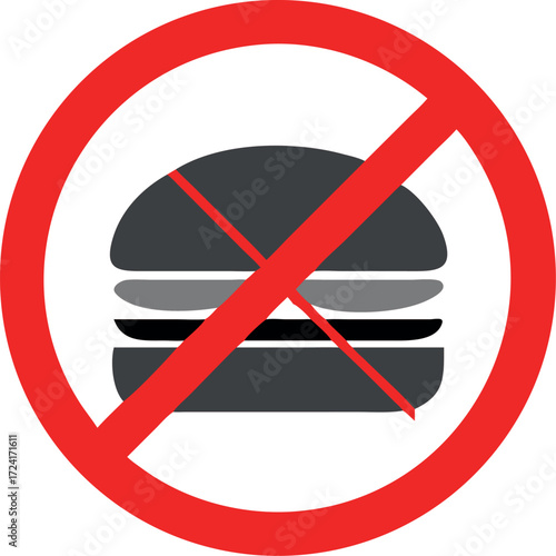 No food no eating sign icon vector