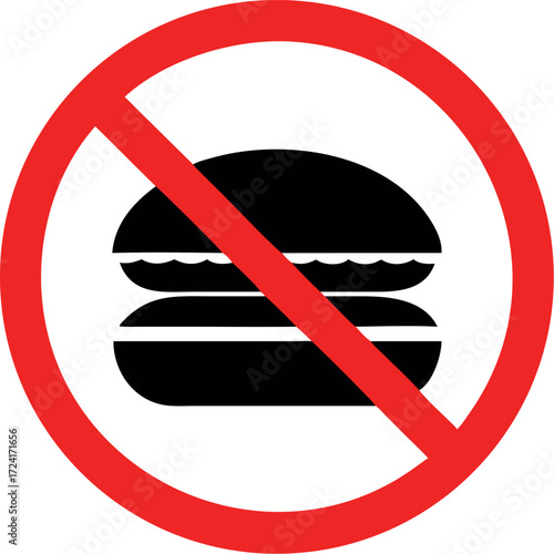 No food no eating sign icon vector
