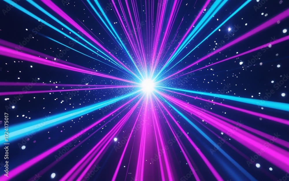 Obraz premium Colorful space-like focus line effect background