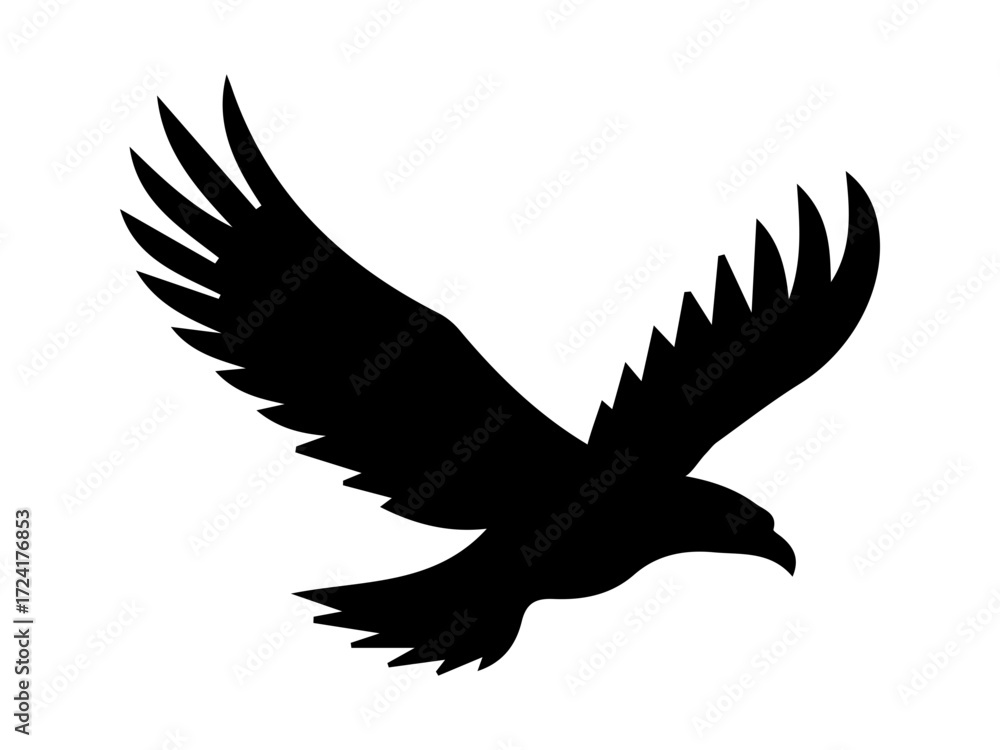 Fototapeta premium Soaring eagle icon and a collection of related, 