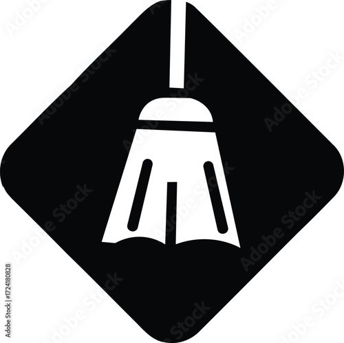cleaning broom silhouette icon