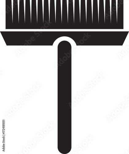 cleaning broom silhouette icon