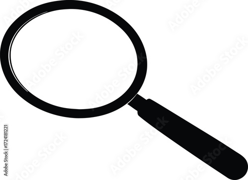 magnifying glass detective lens icon vector, inspection symbol illustration
