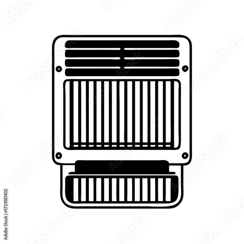 Vector art of radiator heating appliance for home, office, and other indoor spaces
