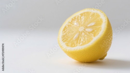 Half of a fresh lemon on a white background