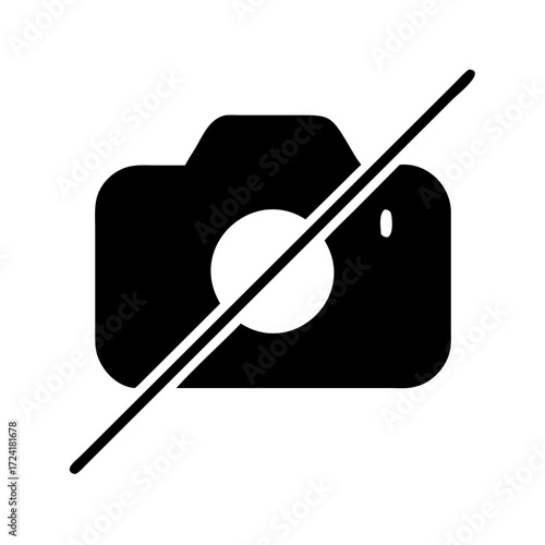 Vector art of no photography sign, indicating that taking pictures is not allowed here