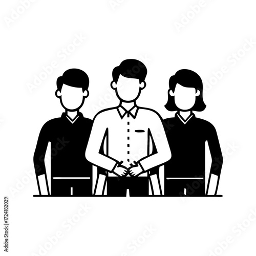 Vector art of a group of people standing together, teamwork concept