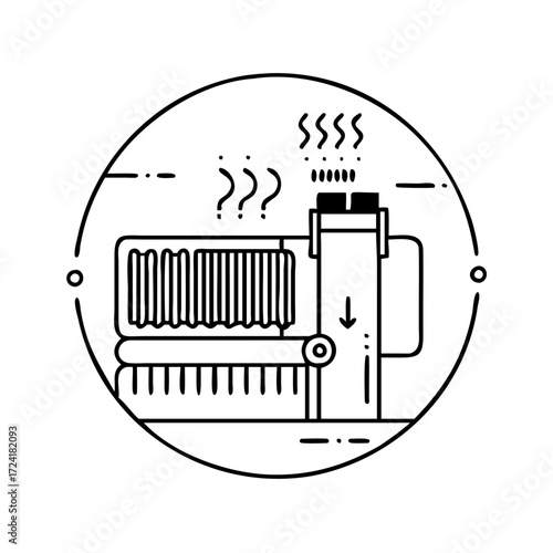 Vector art of water heater icon boiler vector illustration in modern outline style