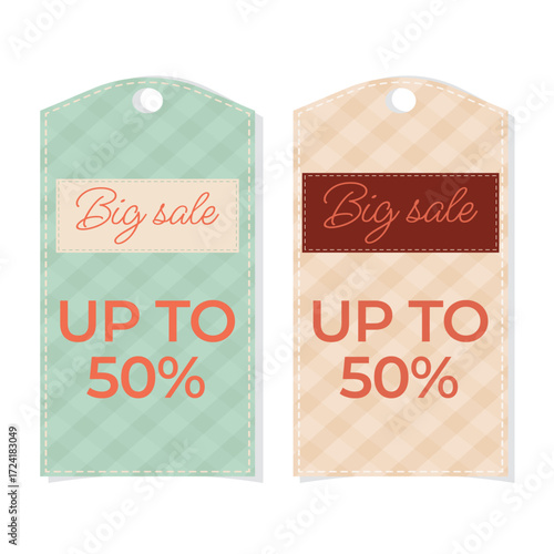 Retro sale labels. Two-color sale label templates. Sale.