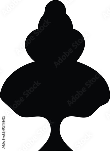 Whimsical Silhouette of a Tiered Dessert Stand Displaying Delectable Treats and Tempting Sweets in Artistic Black and White